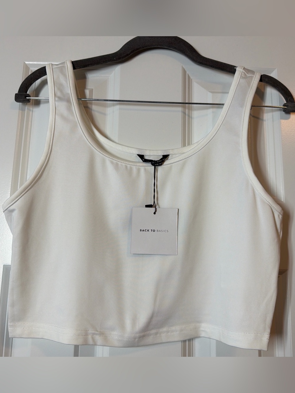 Back to Basics White Cropped Tank